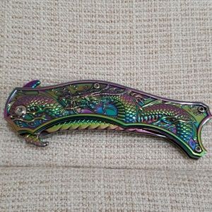 Metallic Rainbow Dragon Pocketknife
